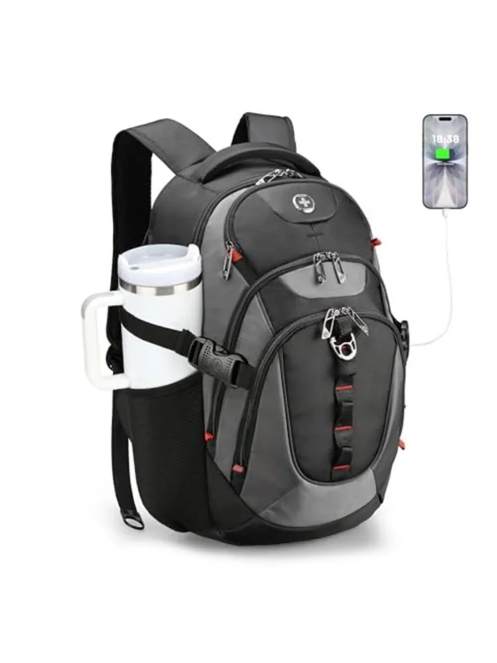 Men's Laptop Backpack with USB Charging Port